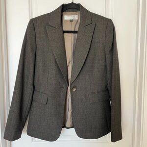 Tahari Blazer Single Breasted Notched Lapel Olive Black Brown Jacket Size 6
